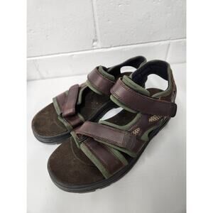 NWOT Timberland Men's Leather Upper Sandals, Size 10, In Brown/Olive Green 62004